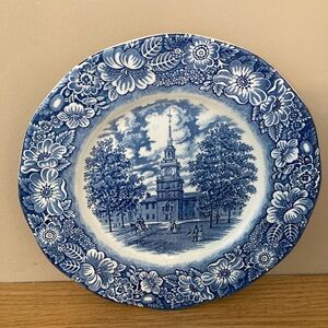 Vintage Liberty Blue Floral Decorative Plate-Staffordshire Ironstone
